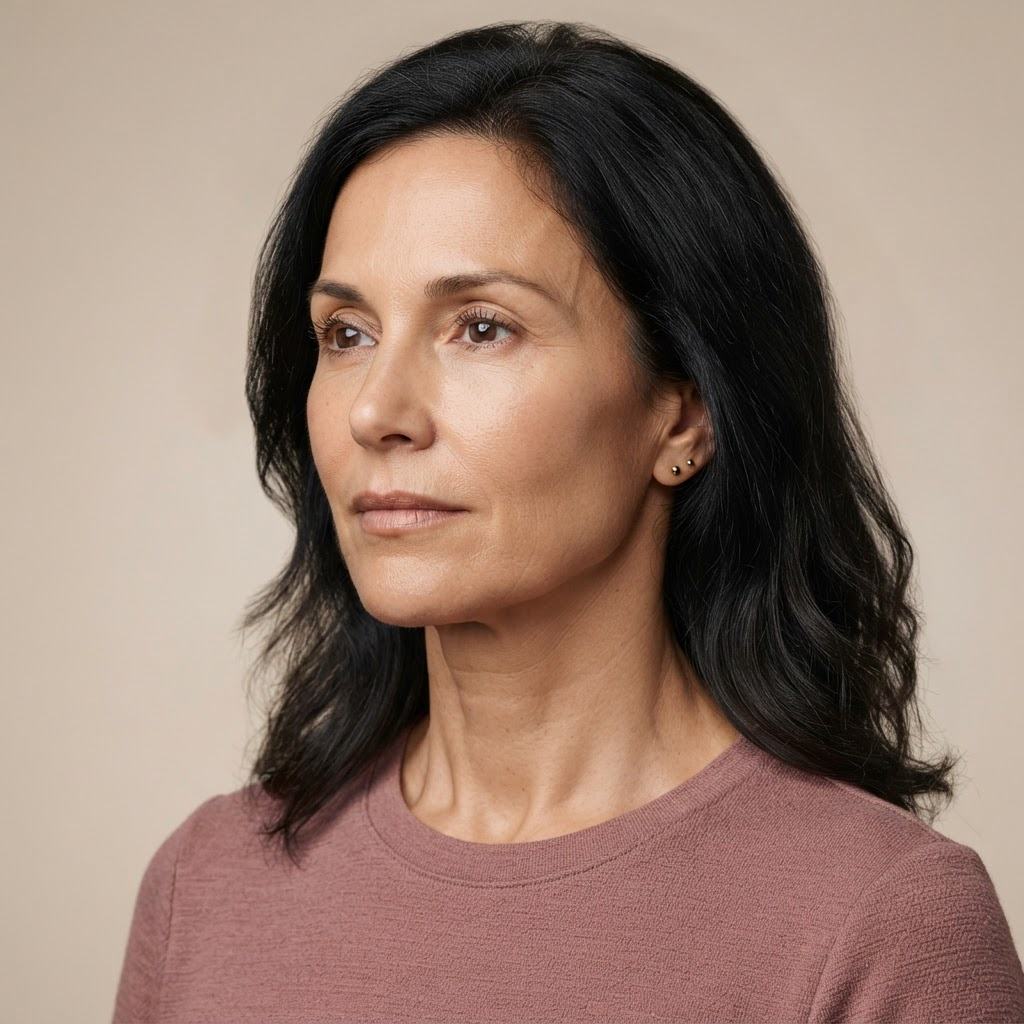 After RF microneedling: tighter, more contoured jawline skin