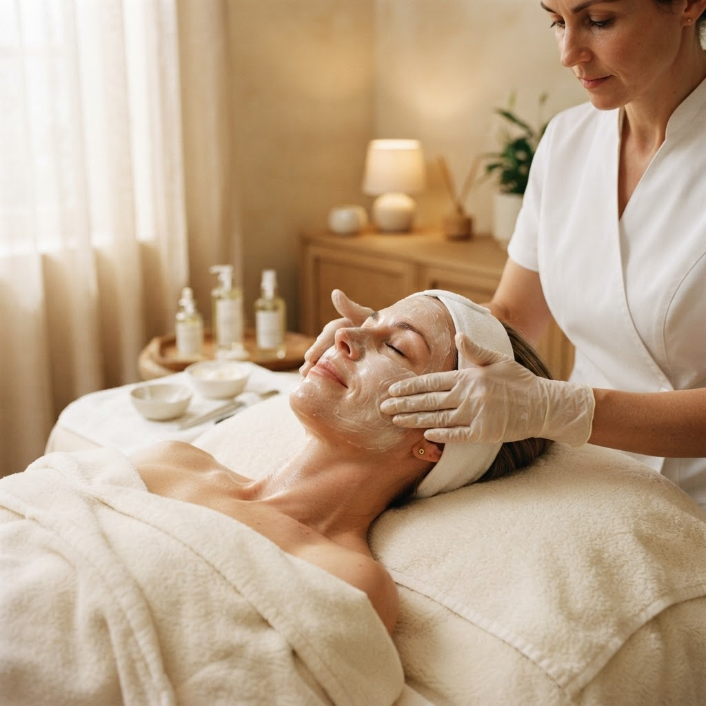 Hydrating facial treatment with a nourishing mask